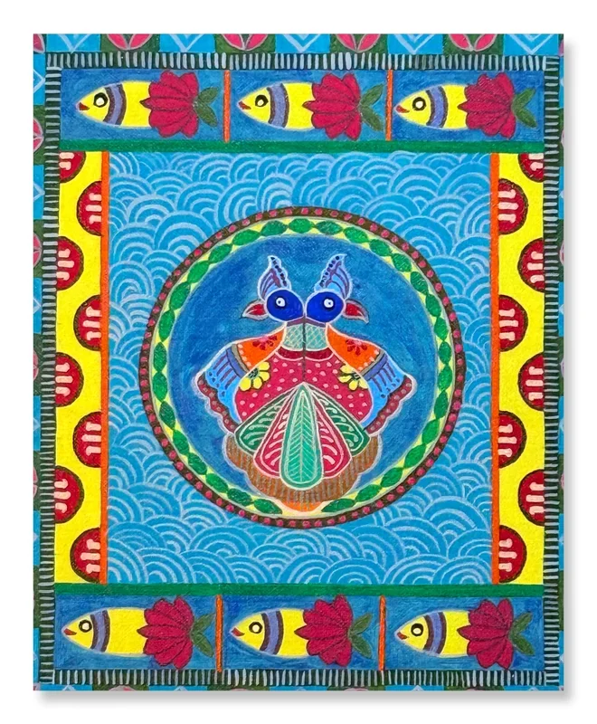 Madhubani – Peacock and Fish