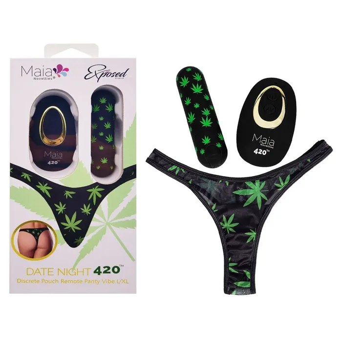 Maia 420 PANTY VIBE with Black USB Rechargeable Bullet & Remote Size S/M