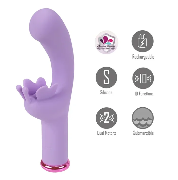 Maia “MYLA” 10-Function Rechargeable Butterfly G-Spot Vibrator Lavender