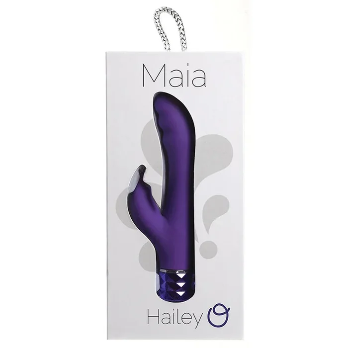 Maia HAILEY Crystal Gems Rechargeable Silicone 10-Function G-Spot Vibrator – Neon Purple 6″