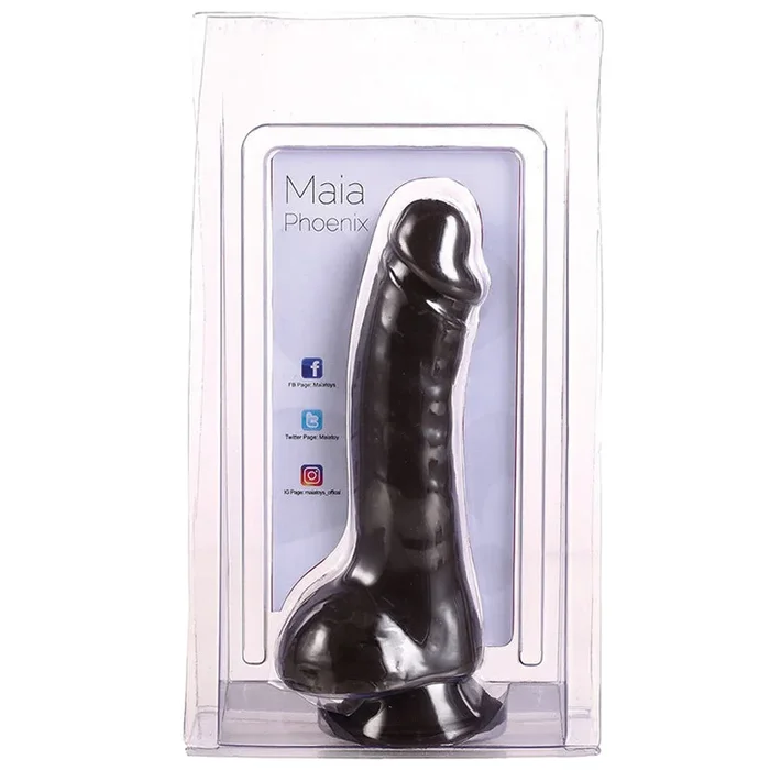 Maia PHOENIX 8 Inch Silicone Realistic Veined Suction Cup Dong – Chocolate