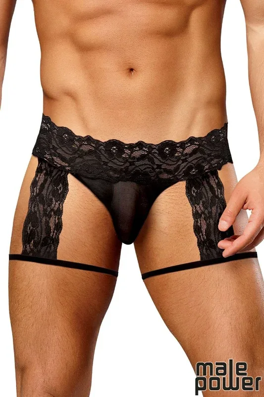 Male Power Scandal Lace G-string Garter Short