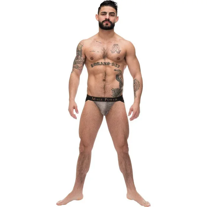 Male Power Viper Strappy Ring Jock – Snakeskin Print, Sparkling, Elastic Fit