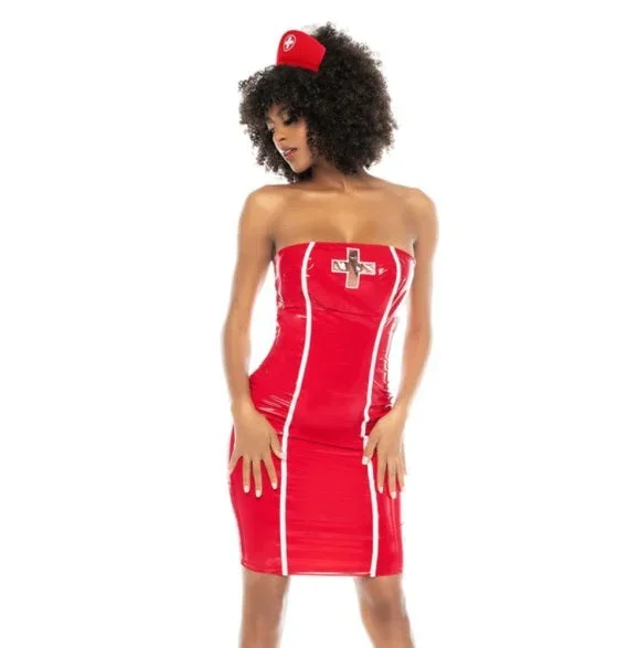 Mapale Nurse Costume Vinyl Red Size S/M/L/XL