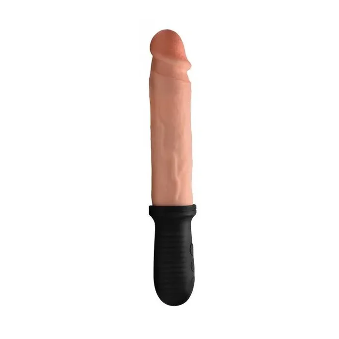 Master Series 8X Auto Pounder Vibrating And Thrusting Dildo With Handle Light