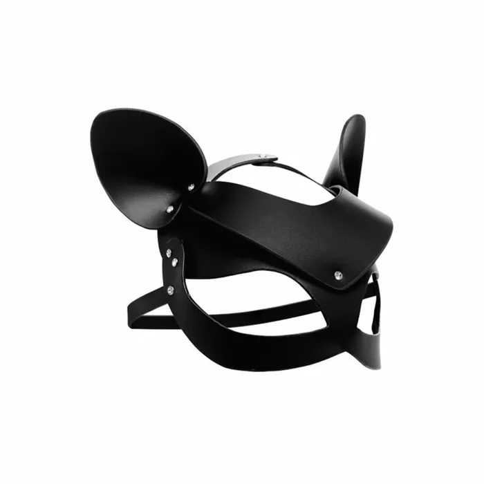 Master Series Bad Kitten Leather Cat Mask – Black