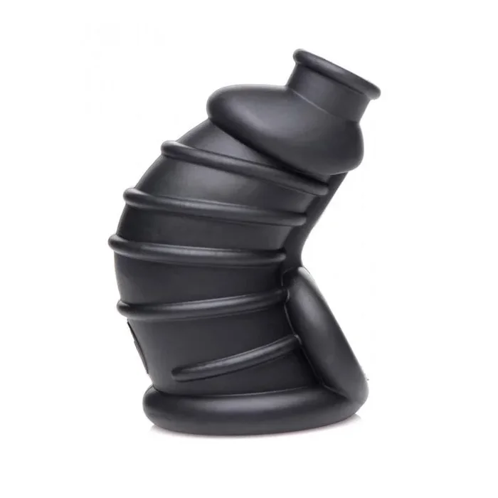 Master Series Dark Chamber Silicone Chastity Cage – Black