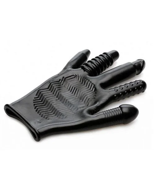 Master Series Pleasure Poker Textured Glove – Black
