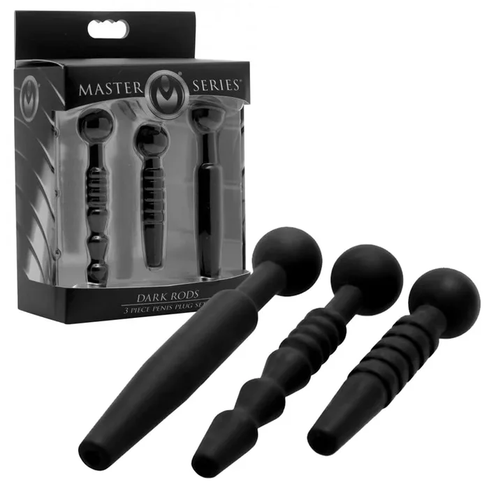 Masters Dark Rods 3 Piece Silicone Penis Plug Set