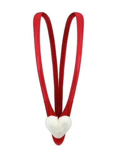 Men’s Sexy Bodysuit With Heart Shaped Thong Swimwear V-Back Underwear, A Valenti