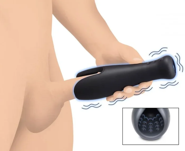Men Rechargeable Silicone Stroker Vibrating Masturbator
