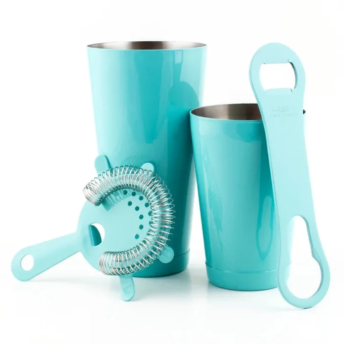 Mint Blue 4 piece Bar Set with V-Rod®