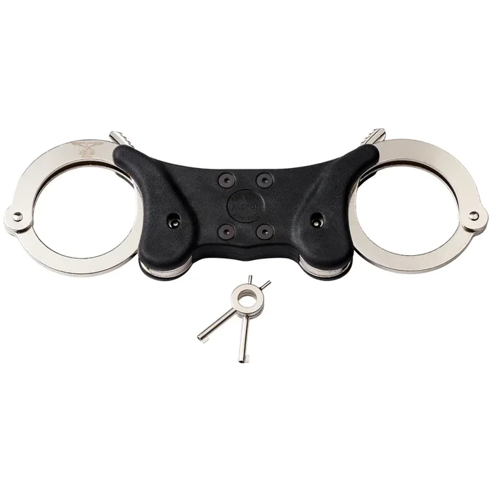 Mister B Black Steel Double Lock Cuffs