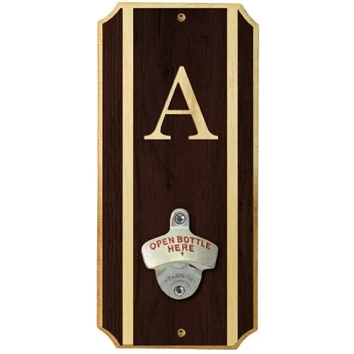 Monogrammed – Wall Mounted Wood Plaque Bottle Opener