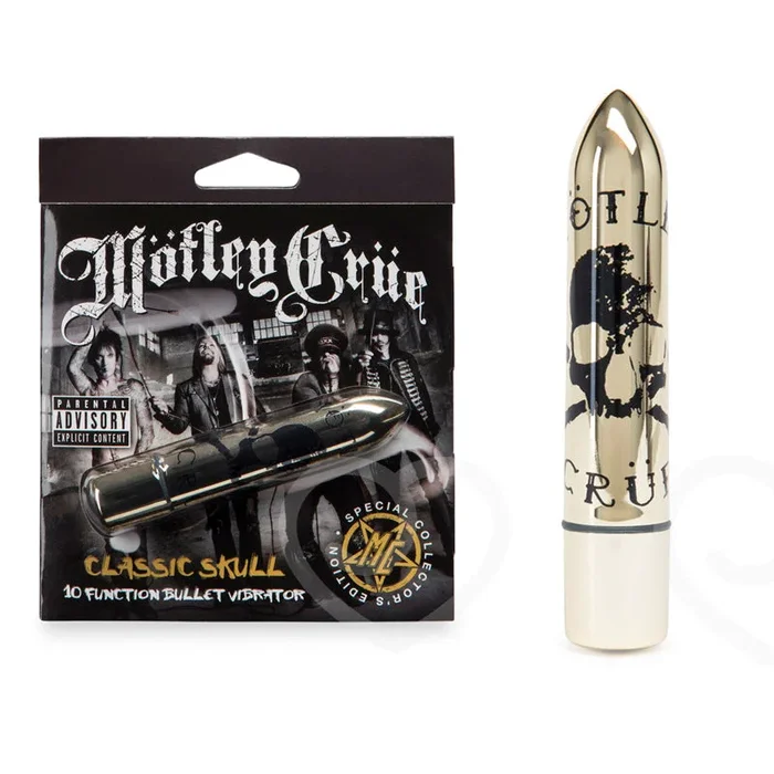 Motley Crue Classic Skull 10 Function Bullet Vibrator Gold