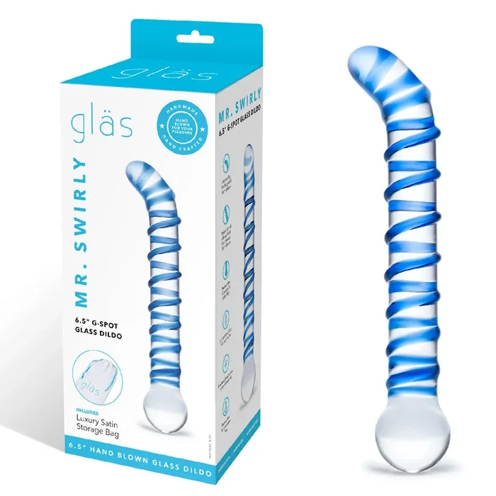 Mr. Swirly 6.5 Inch G-Spot Glass Dildo