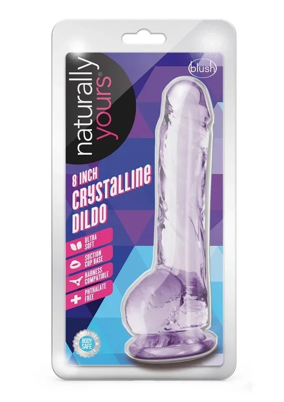 Naturally Yours Crystalline Dildo 8in – Amethyst