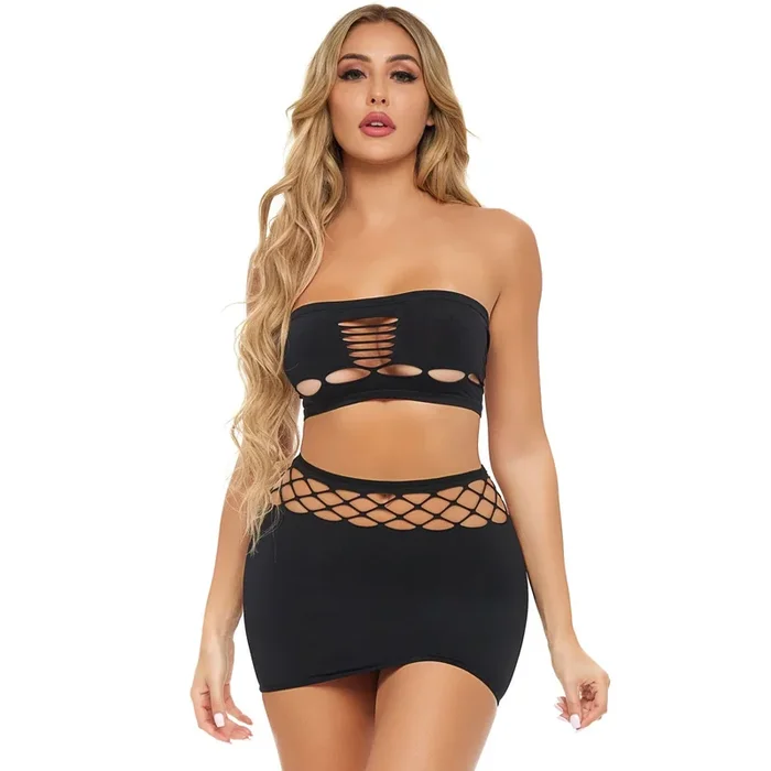 Net Worth 2pc Bandeau Set – Black