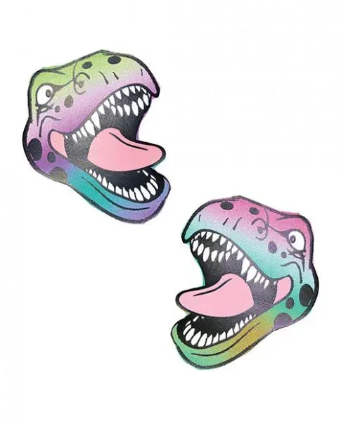 Neva Nude Reflective Dinosaur Pasties – Rainbow O/s
