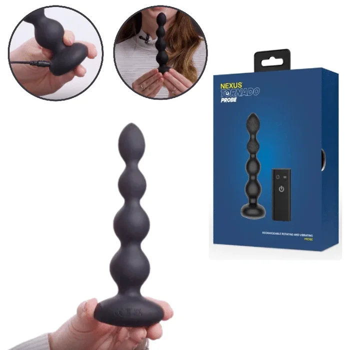 Nexus Tornado Probe Rotating and Vibrating Waterproof Rechargeable Remote Control Butt Plug