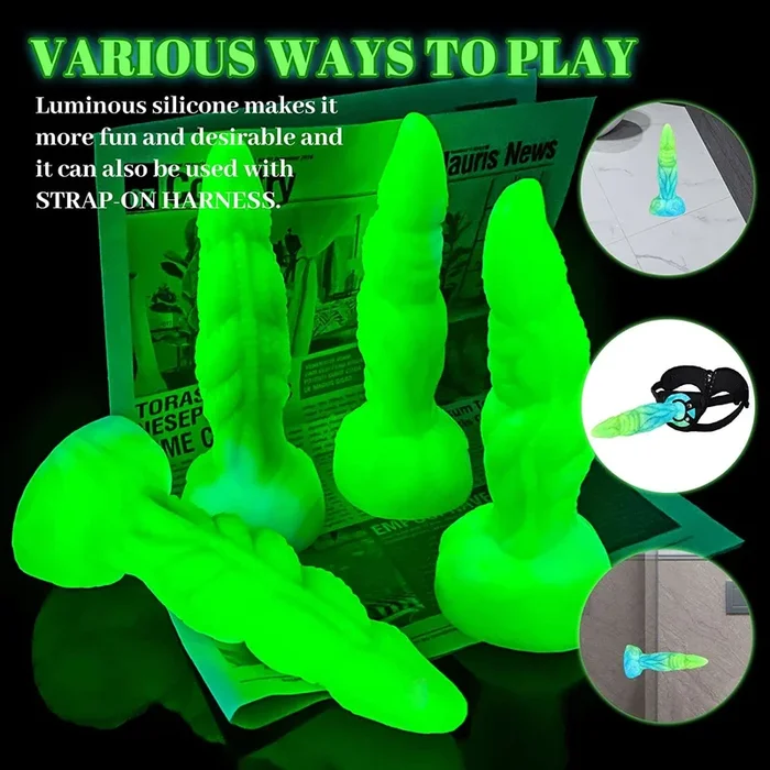 Nightlight Monster Realistic Dildos Series- GLOWS-IN-THE-DARK Huge Dildos, Super Safe and Soft