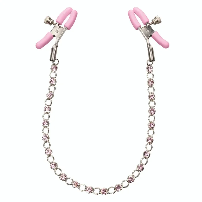 Nipple Play Pink Crystal Chain Nipple Clamps