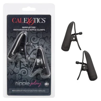 Nipple Play® Nipplettes® Rechargeable Nipple Clamps – Black