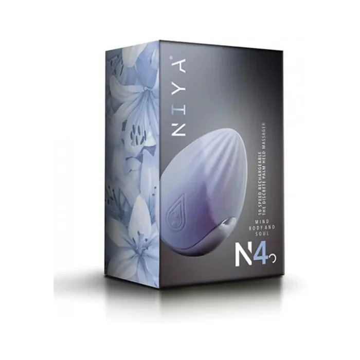 Niya 4 Palm Held Massager Cornflower Rebranded Packaging