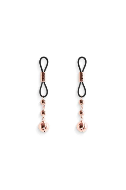 NS Novelties – Bound – Beaded Lasso Nipple Clamps – Rose Gold/Black