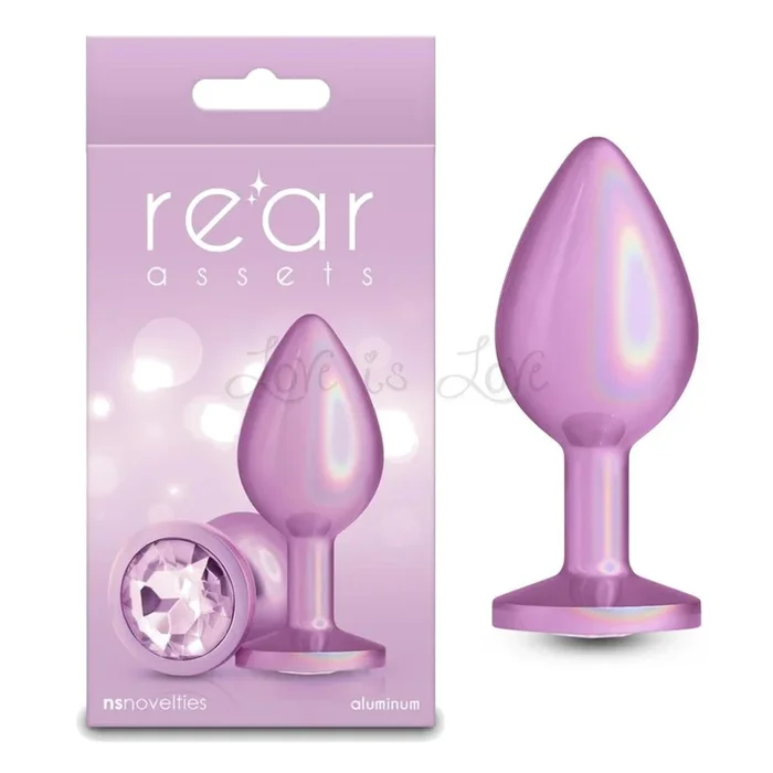 NS Novelties Rear Assets Iridescent Pink Butt Plug