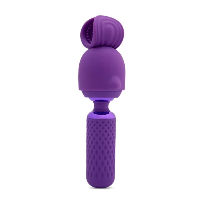Nu Sensuelle HARLOW NUBII MINI WAND W/ MASTURBATOR ATTACHMENT – PURPLE