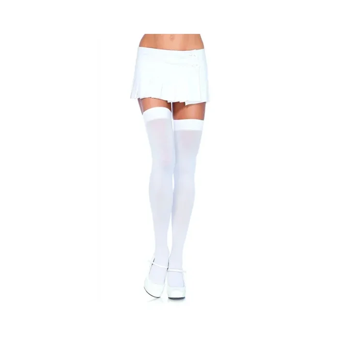 Nylon Over The Knee Plus Size White