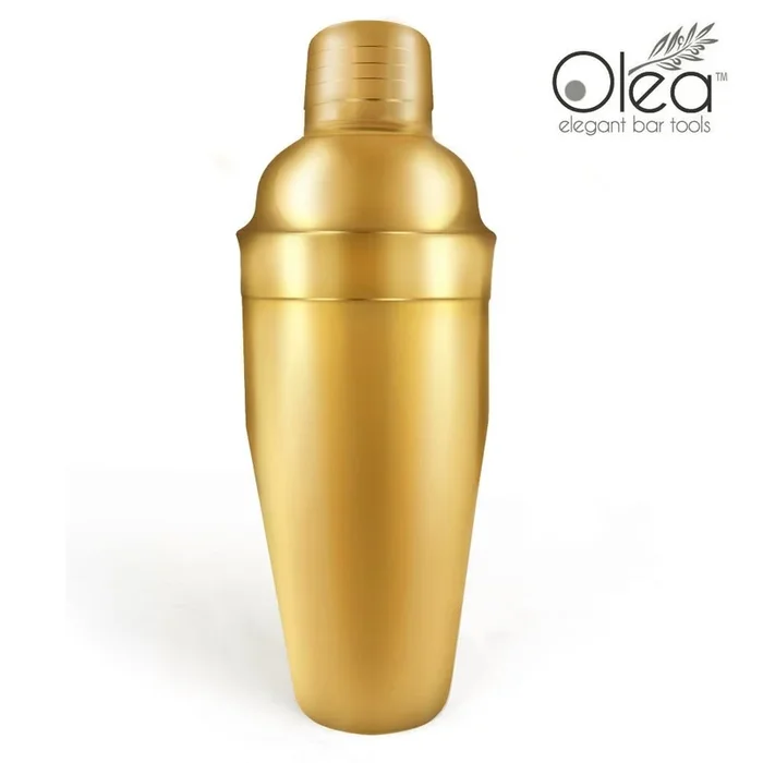 Olea™ 3-Piece Cocktail Shaker Deluxe – Gold Plated – 24 ounce