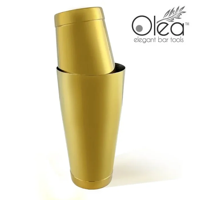 Olea™ Cocktail Shaker Set – Gold Plated – 2 Piece (28 and 16 ounce Tins)