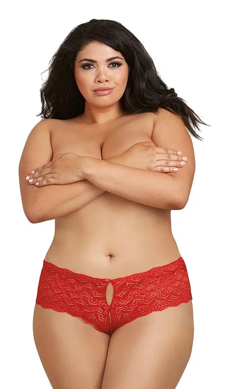 Open Back Panty – Red – 1x