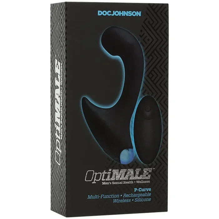 OptiMALE P-Curve: 7-Mode Vibrating Massager with Remote for Ultimate Fun