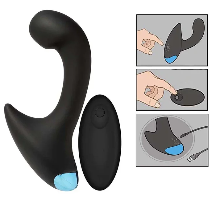 OptiMale P-Curve Remote Control Rechargeable Silicone Prostate Massager 5.5 Inch