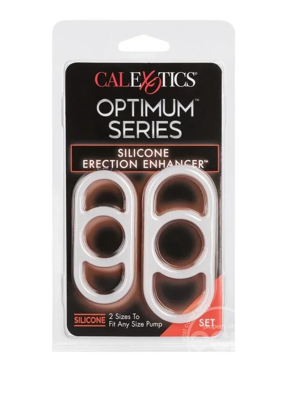 Optimum Series Silicone Erection Enhancer Cock Ring Set – White