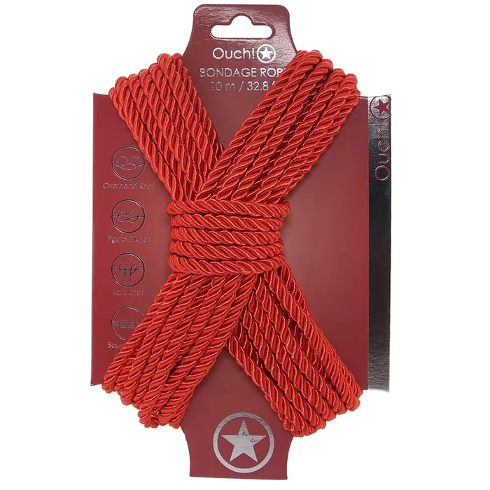 Ouch! Bondage Rope 10 Meter Nylon Red