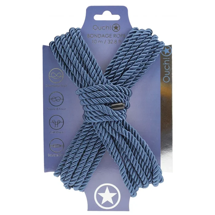 OUCH! Bondage Rope – 10 M – Navy Blue – Navy Blue Nylon Bondage Rope – 10 metre Length