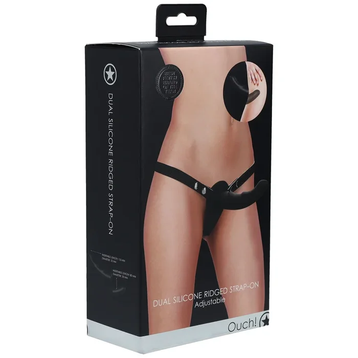 OUCH! Dual Silicone Ridged Strap-On –