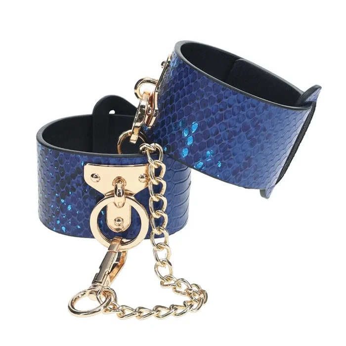 Ouch! Florence Holographic Snake Print Faux Leather Wrist Cuffs