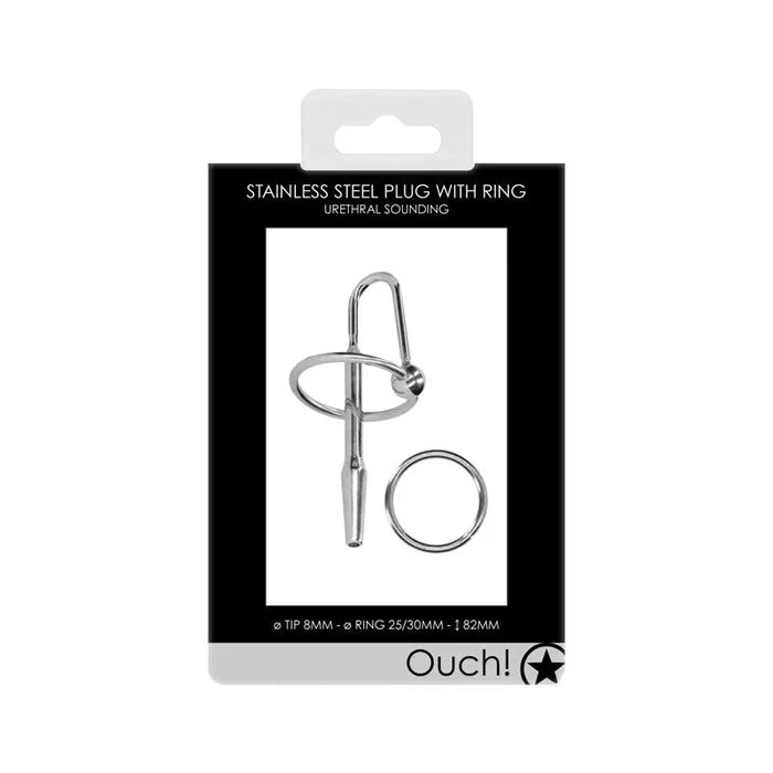 OUCH! Urethral Sounding – Metal Plug with Ring