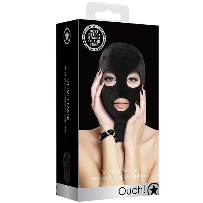 Ouch! Velvet & Velcro Mask with Eye and Mouth Opening