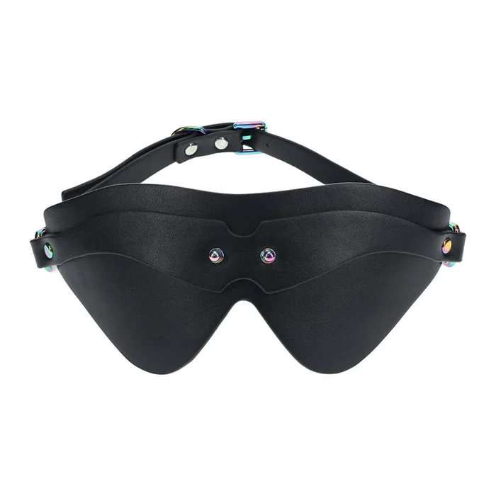 Ouch! Venice Faux Leather & Rainbow Neochrome Blindfold