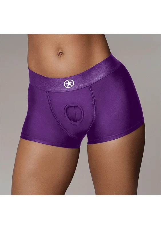 Ouch! Vibrating Strap-On Boxers in Purple