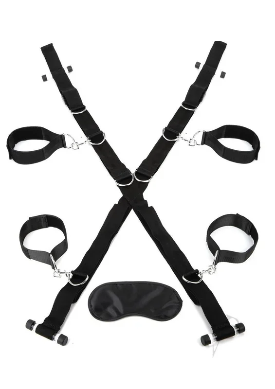 Over The Door Cross With 4 Universal Soft Restraint Cuffs Adjustable
