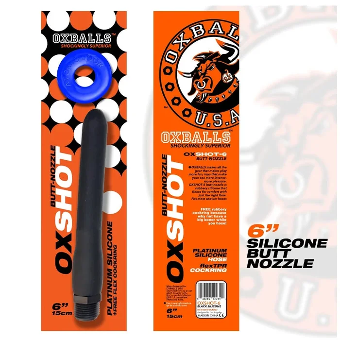 Oxshot Butt-Nozzle Shower Hose And Flex Cockring