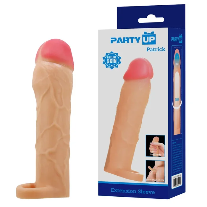 Party Up PATRICK 2 Inch Extender Sleeve – 2 Inch Penis Extender Sleeve with Ball Strap