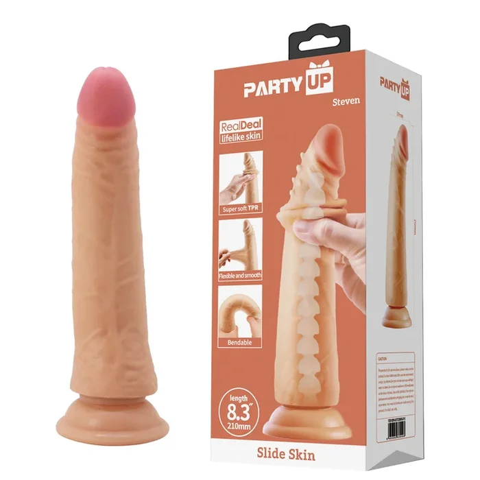 Party Up STEVEN Slide Skin Dong – 21 cm Flexible Dildo